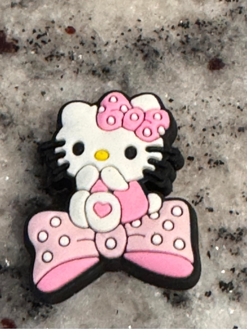 CROCS Pink & White Hello Kitty Bow Jibbitz Charm